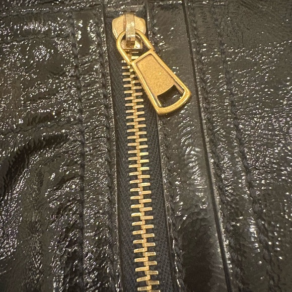 YSL Yves Saint Laurent Downtown Patent Leather Tote Deep Navy Large Bag- - Picture 7 of 7